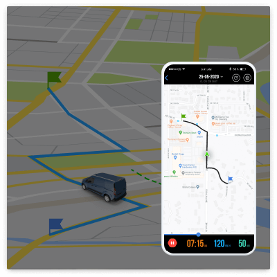 personal vehicle tracking software - Route Play Screen