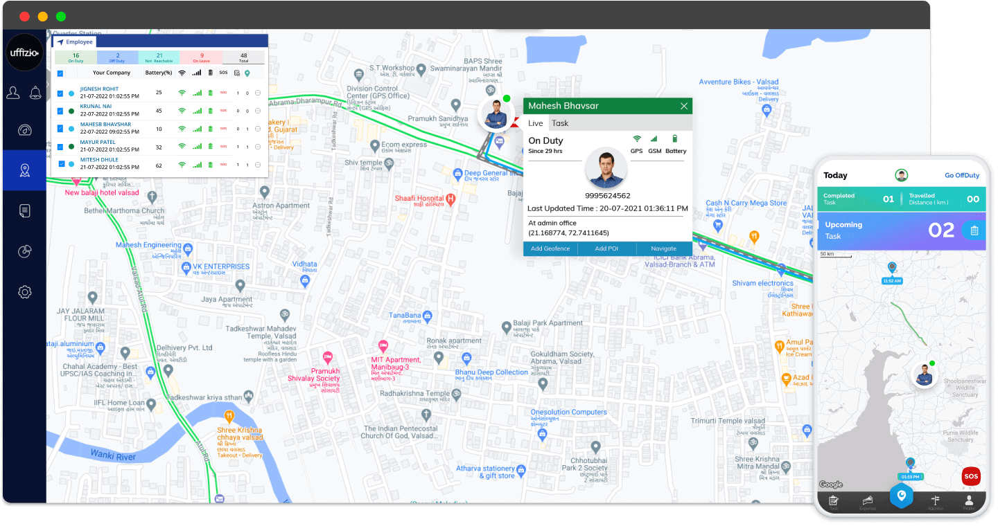 Taskeye Field Employee MOnitoring Dashboard