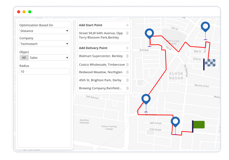 Realtime tracking Salesman