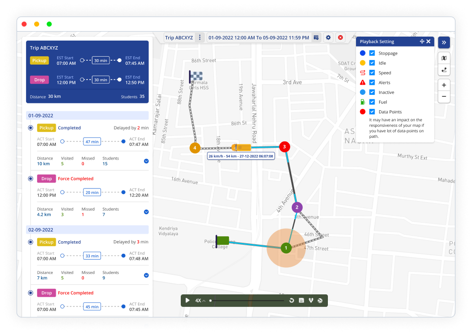 History Playback- Smart Bus