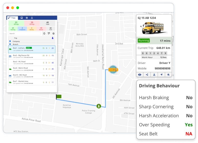 Real-time tracking of school bus