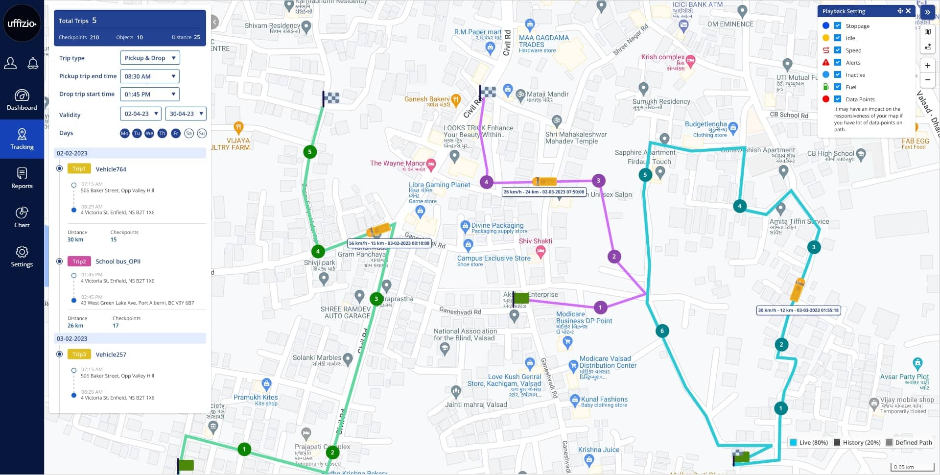 SmartBus Trip Playback - Pickup & Drop