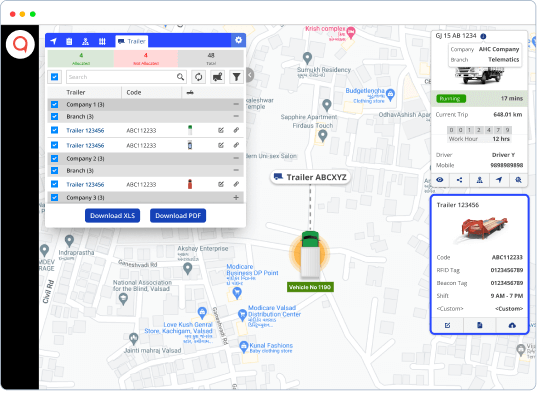 Real time trailer tracking